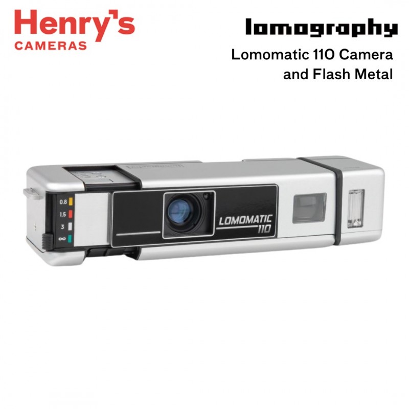 Lomography Lomomatic 110 Camera and Flash - Metal Edition
